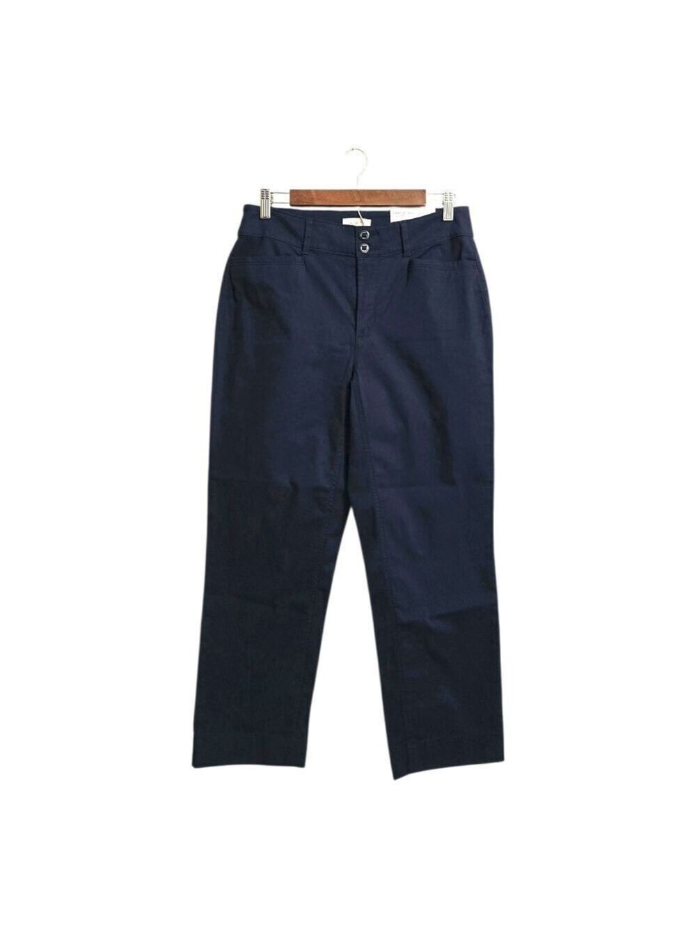 Loft Outlet Curvy Fit Straight Crop Pants In Navy Sz 4 NWT